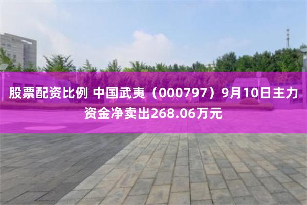 股票配资比例 中国武夷（000797）9月10日主力资金净卖出268.06万元