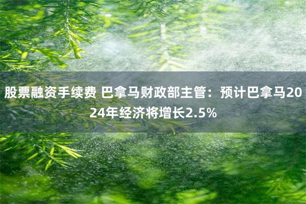 股票融资手续费 巴拿马财政部主管：预计巴拿马2024年经济将增长2.5%