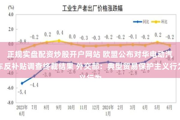 正规实盘配资炒股开户网站 欧盟公布对华电动汽车反补贴调查终裁结果 外交部：典型贸易保护主义行为