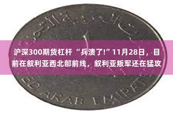 沪深300期货杠杆 “兵溃了!”11月28日，目前在叙利亚西北部前线，叙利亚叛军还在猛攻